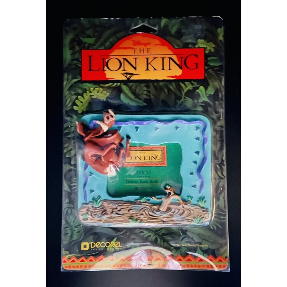 RARE The Lion King Pumbaa & Timon 3D Picture Frame 2.25x3.25” Photo Easel Back